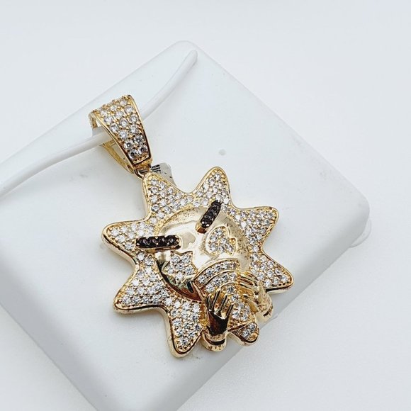 "14K Gold Plated Cubic Zircon Pendant, INUS1BR227 - Picture 6 of 9